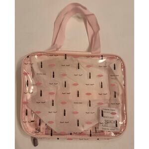 New Mary Kay Lipstick & Eyelashes Clear Front Makeup Bag 9x7.5x4"